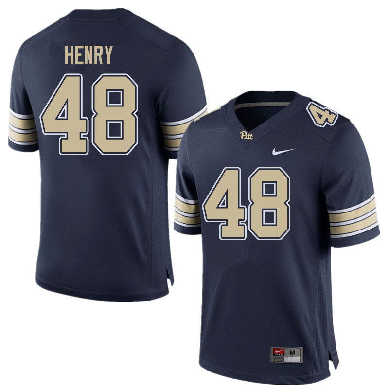 Men #48 Jackson Henry Pitt Panthers College Football Jerseys Sale-Home Navy